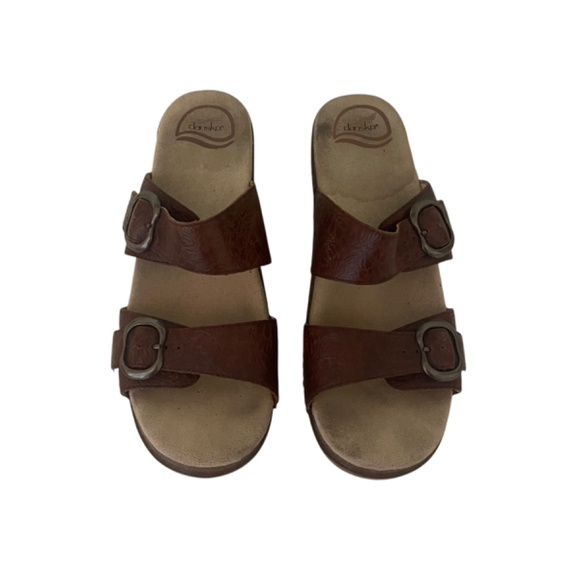 Danso Sophie Tooled Leather Strap Buckle Clog Mule Sandal Size‎ 39 EUR 8.5 US - Picture 1 of 10